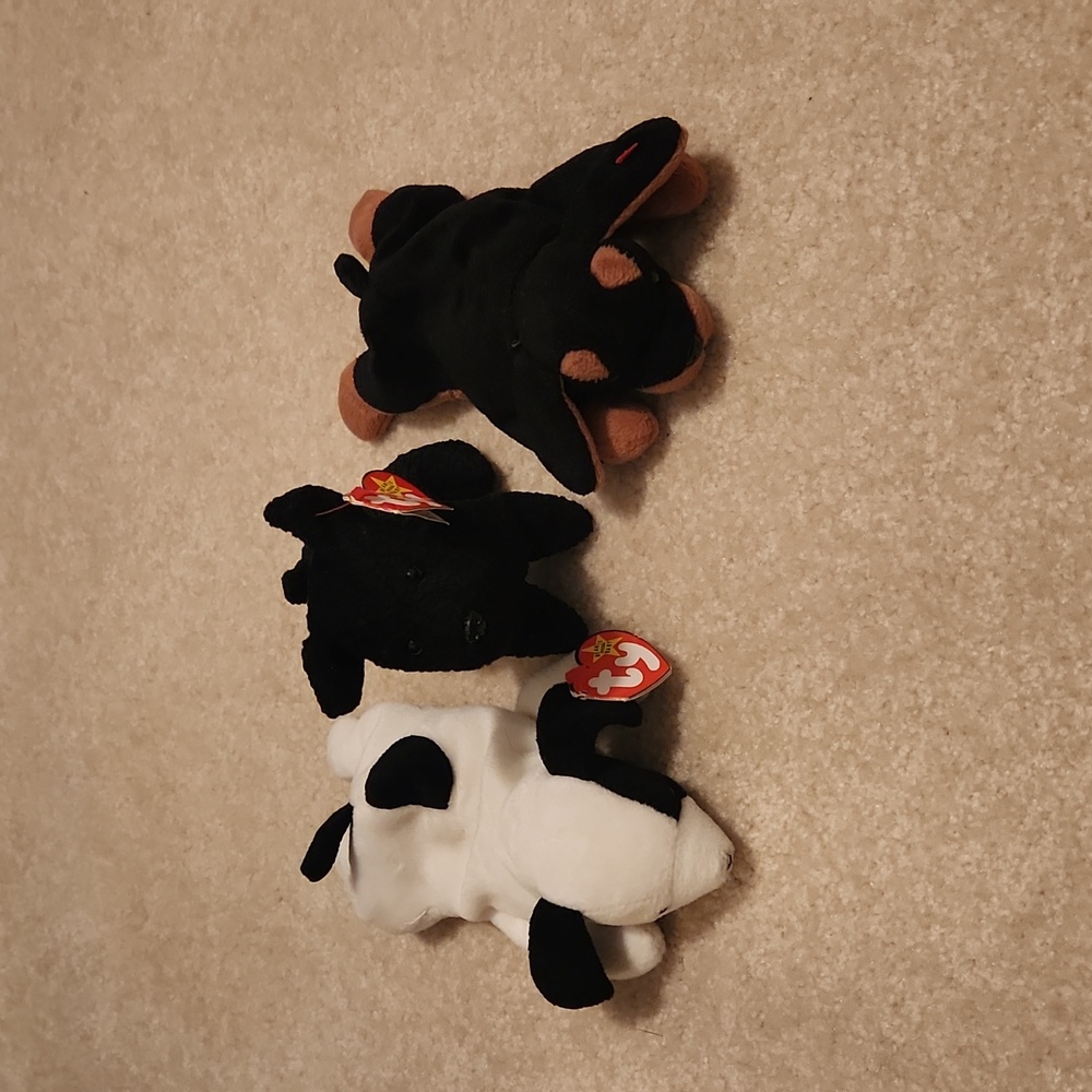 Set of 3 dog beanie babies